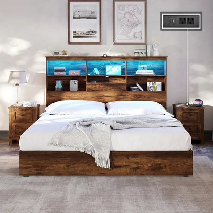 3-Piece Bedroom Set: Queen Bed Frame, 2 Nightstands