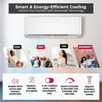 Energy-Efficient Wall Air Conditioner, Inverter, 12,000 BTU