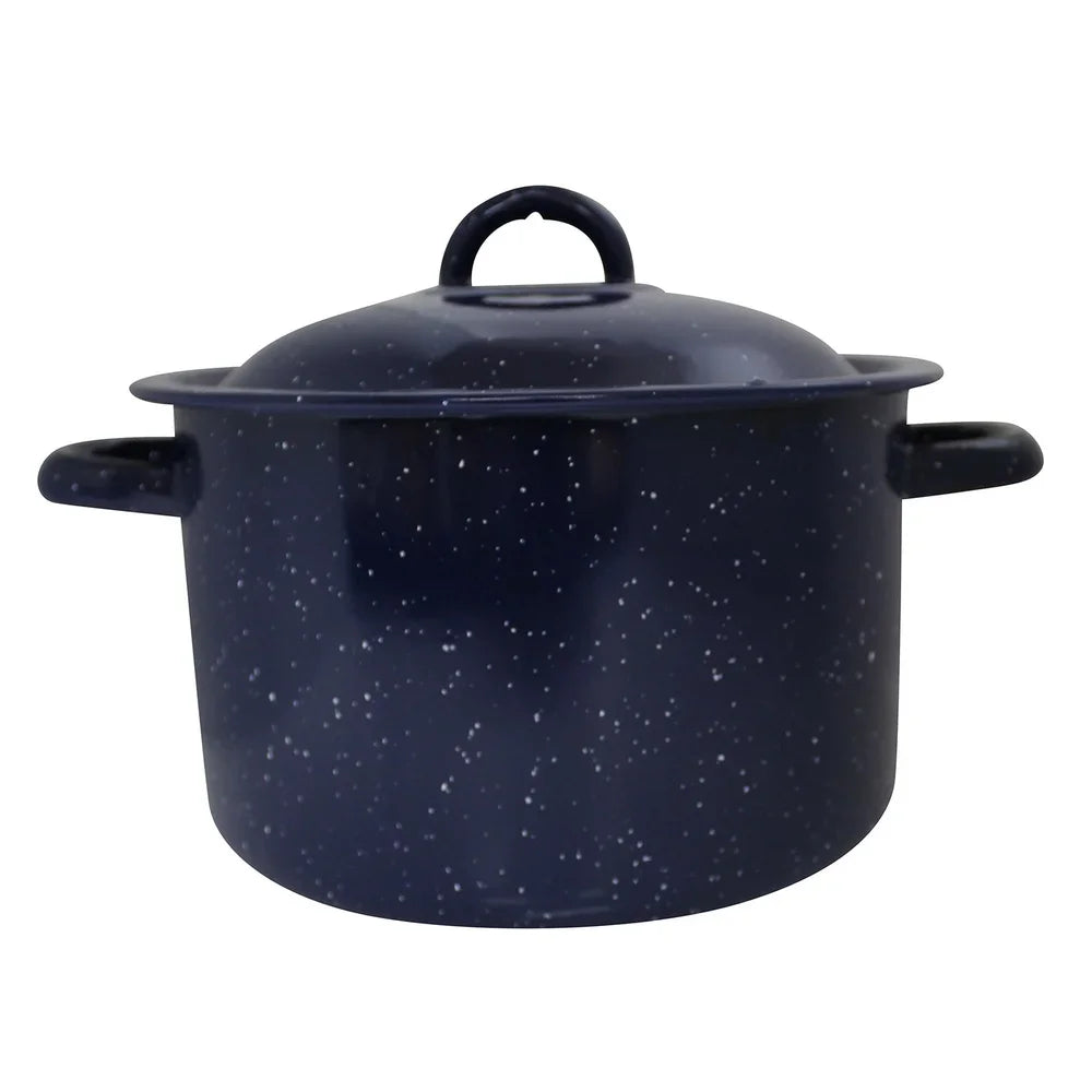 Steel Enamel Stock Pot Soup Stews Cooking Heat Efficient