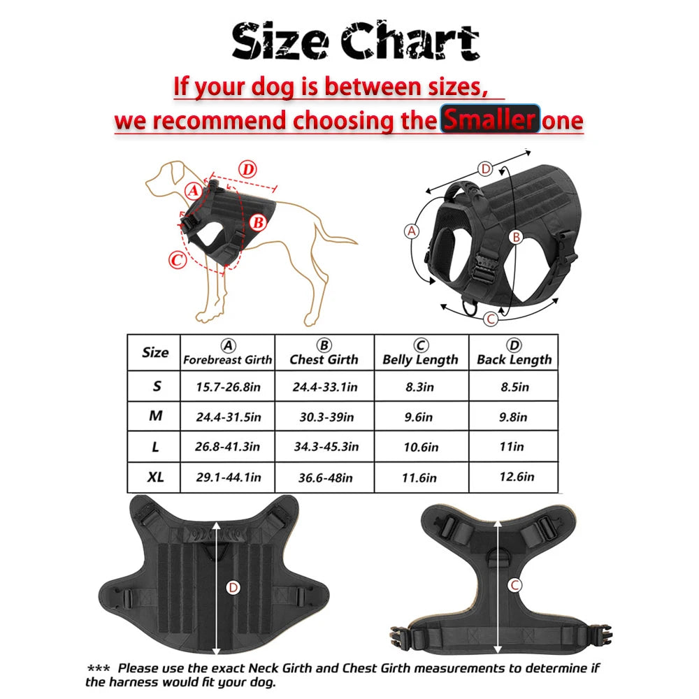 Military Large Dog Harness Collar, Harnesses, Accessories