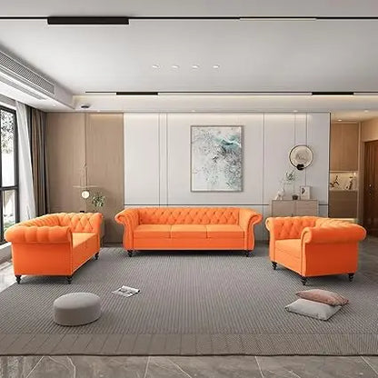 3 Piece Living Room Set, Velvet