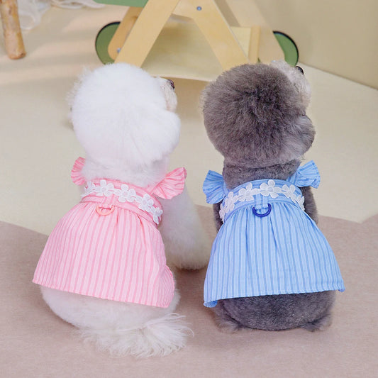 Summer Striped Princess Dress Pet Dog Clothing