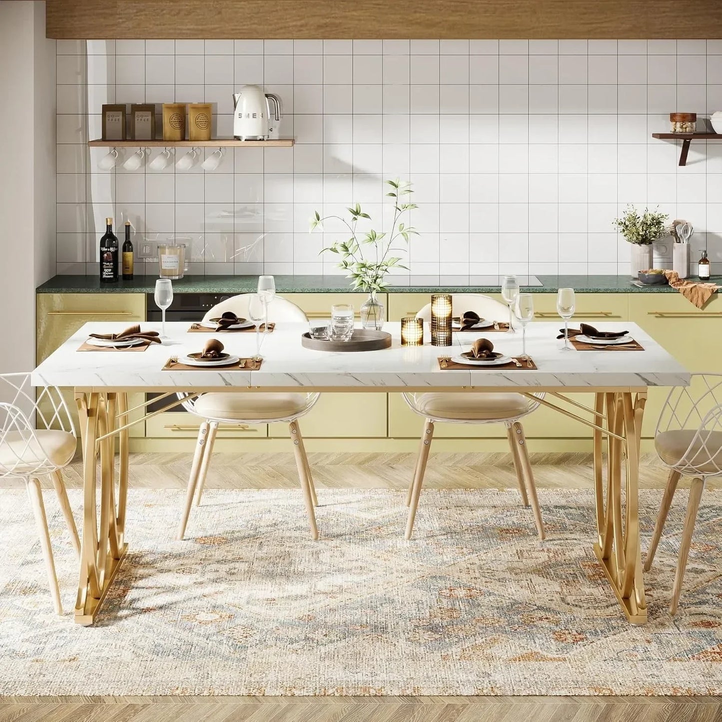 Modern Dining Table Unique Rectangular Furniture