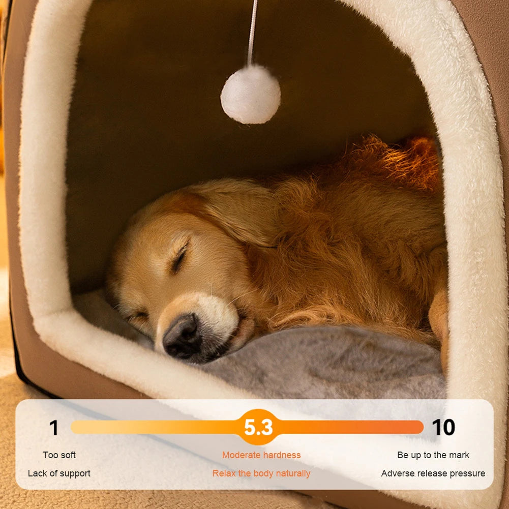 Warm Winter Dog Mat Washable Detachable Dog Cave