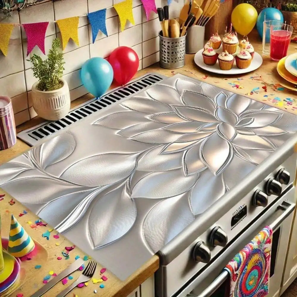 Stove Cover, 2D Golden Three-Dimensional Petal