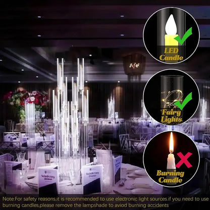 10Pcs Acrylic Candelabra Centerpiece 10 Arm Candelabras
