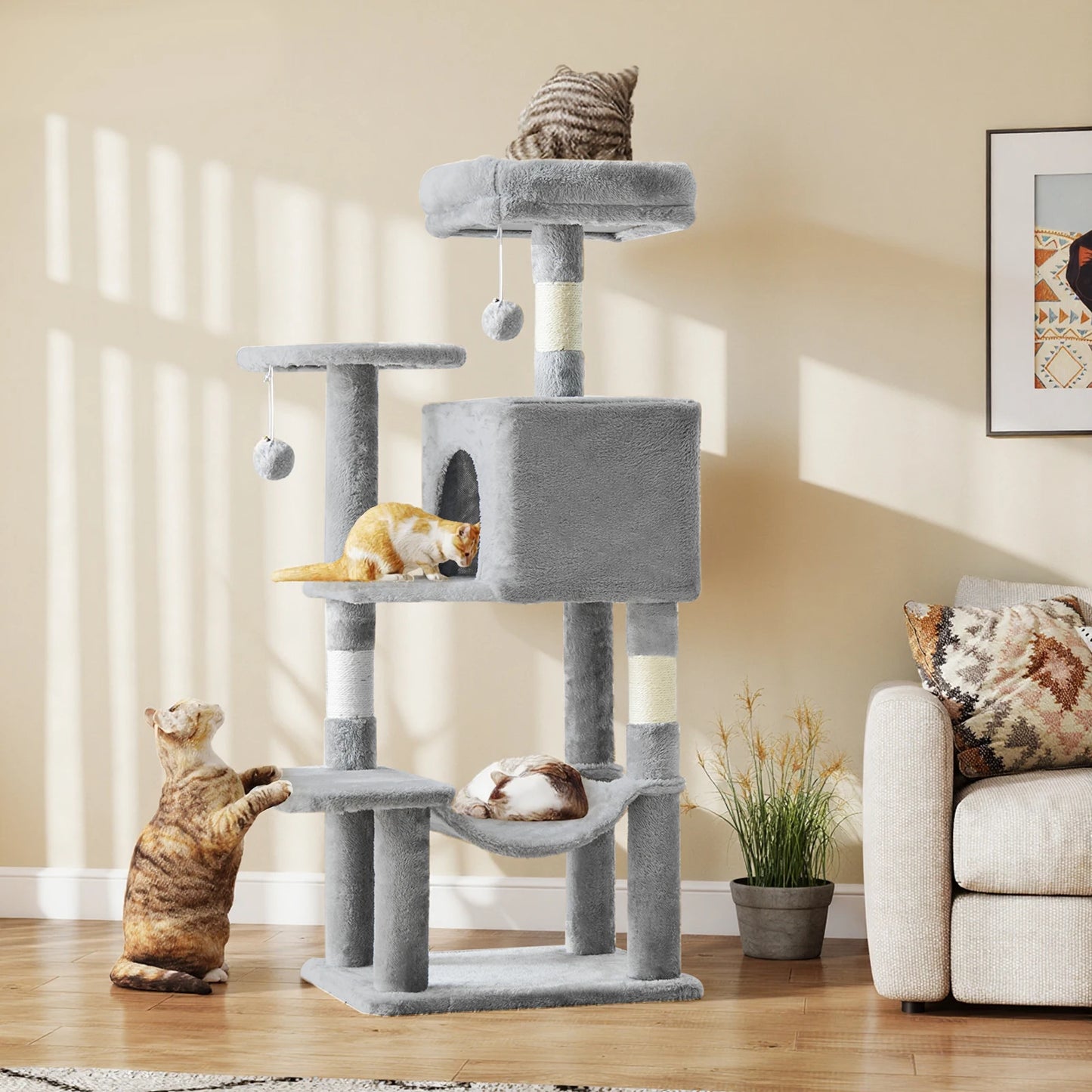 44In Cat Tree Tall Multi-Climbing Towert
