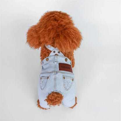Pet Dog Denim Overalls Jumpsuit Overalls
