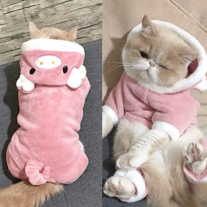 Clothes Soft Warm Fleece Jumpsuits Pets Costume Coats