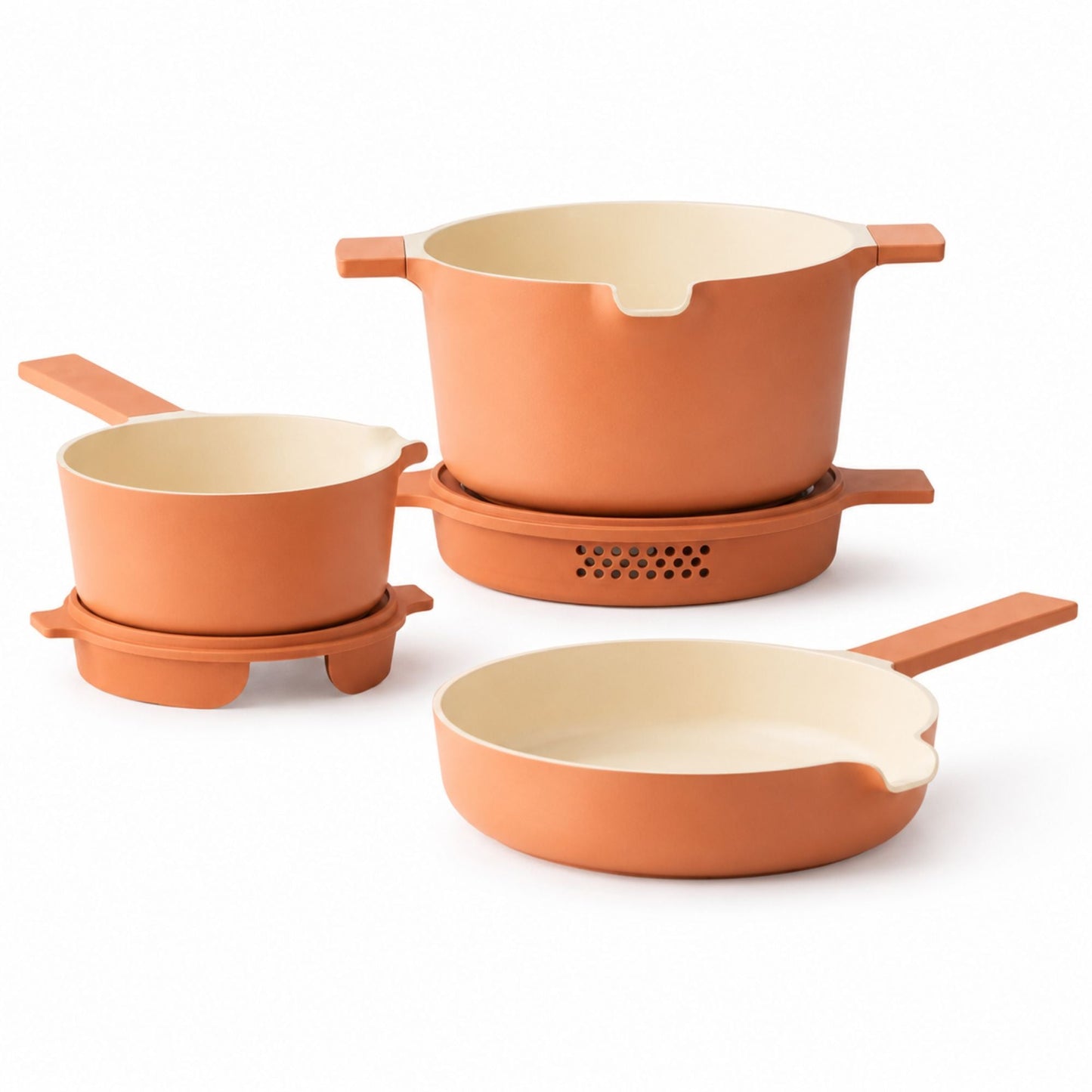 Ceramic Nonstick 5-Piece Stackable Cookware Set