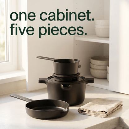 Ceramic Nonstick 5-Piece Stackable Cookware Set