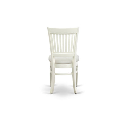 EAST WEST FURNITURE - AVVA7-LWH-W - 7-Piece Kitchen Table Set- 6 Modern Dining Chairs with Wooden Seat and Slatted Chair Back - Removable leaf Kitchen Dining Table - linen white Finish