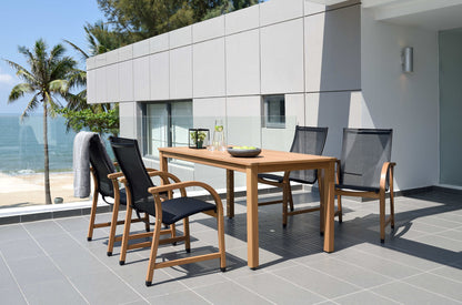 Orlando Wood Table and Manhattan Black Dining Set