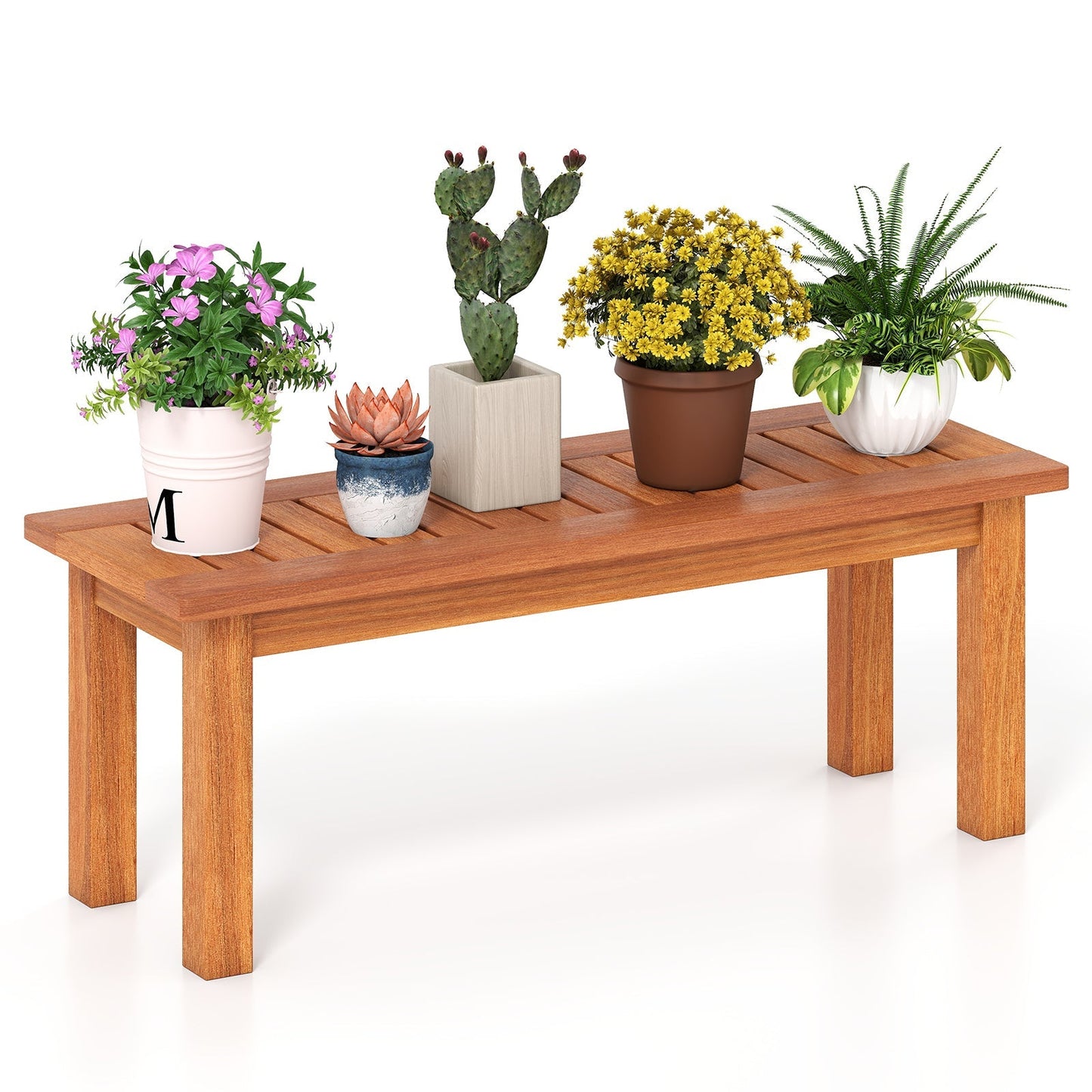 Wooden Plant Stand Outdoor Indoor Solid Wood Flower Pot Holder Display Shelf