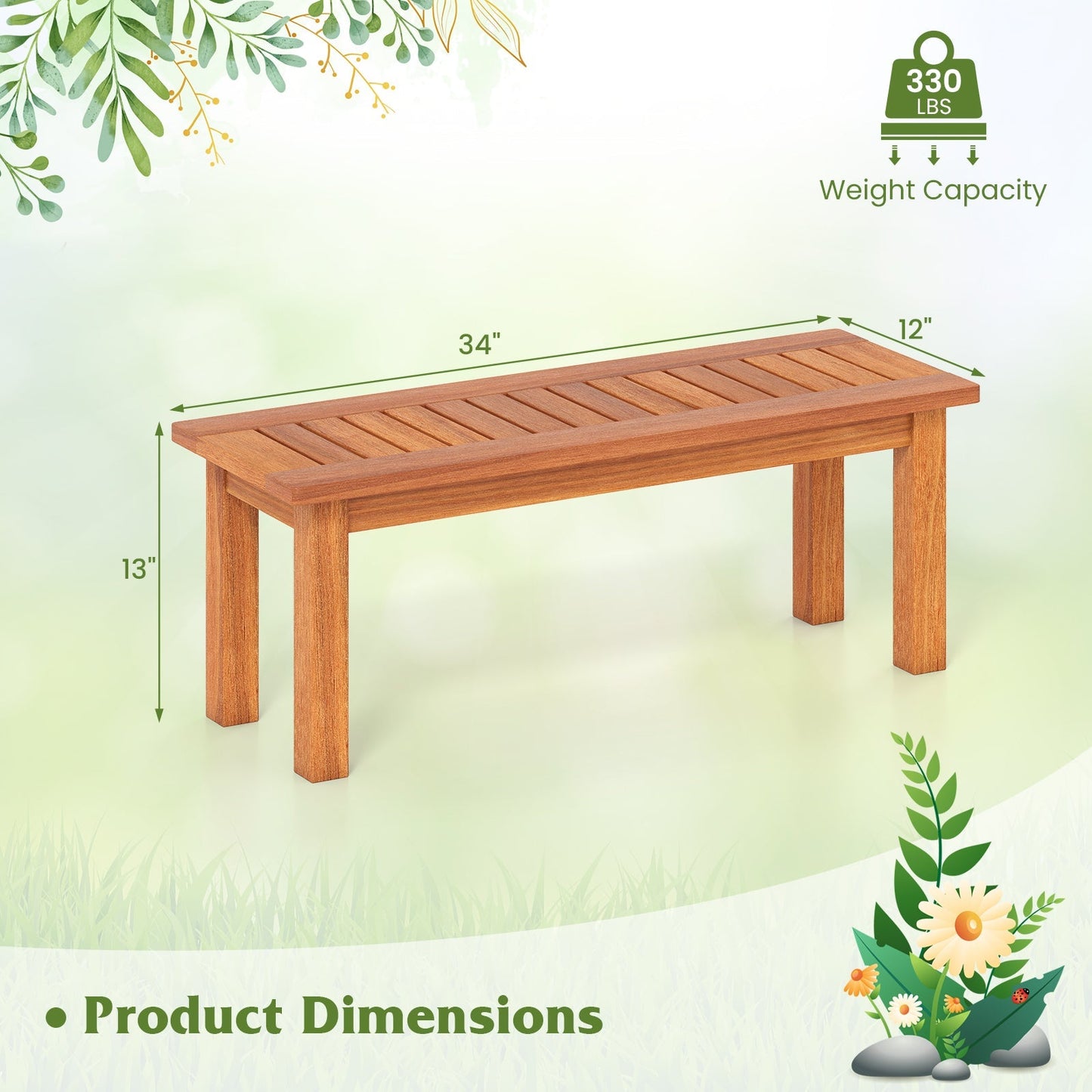 Wooden Plant Stand Outdoor Indoor Solid Wood Flower Pot Holder Display Shelf