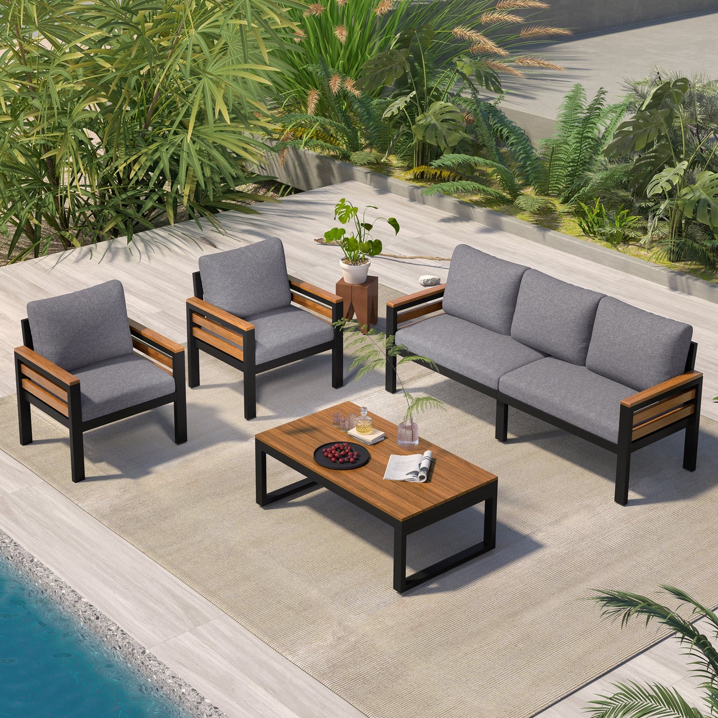 GO 4-Piece Outdoor Furniture Sofa Set for Garden
