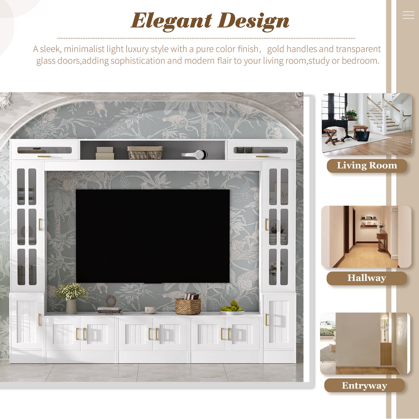 Vibe Haus 98.4" Wall Unit Entertainment Center
