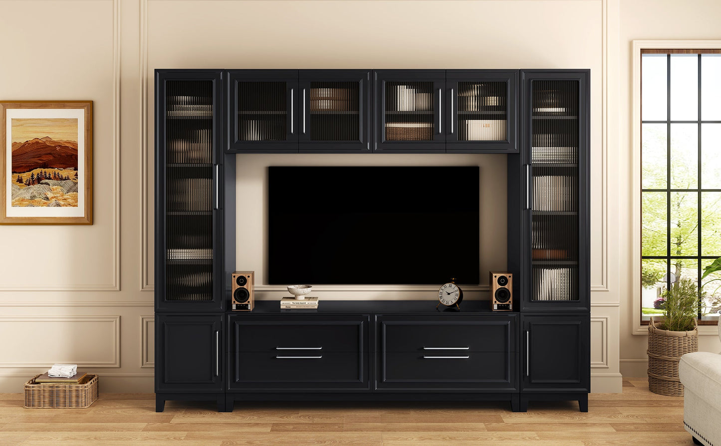 Vibe Haus 102" W Wall Unit Modern Entertainment Center