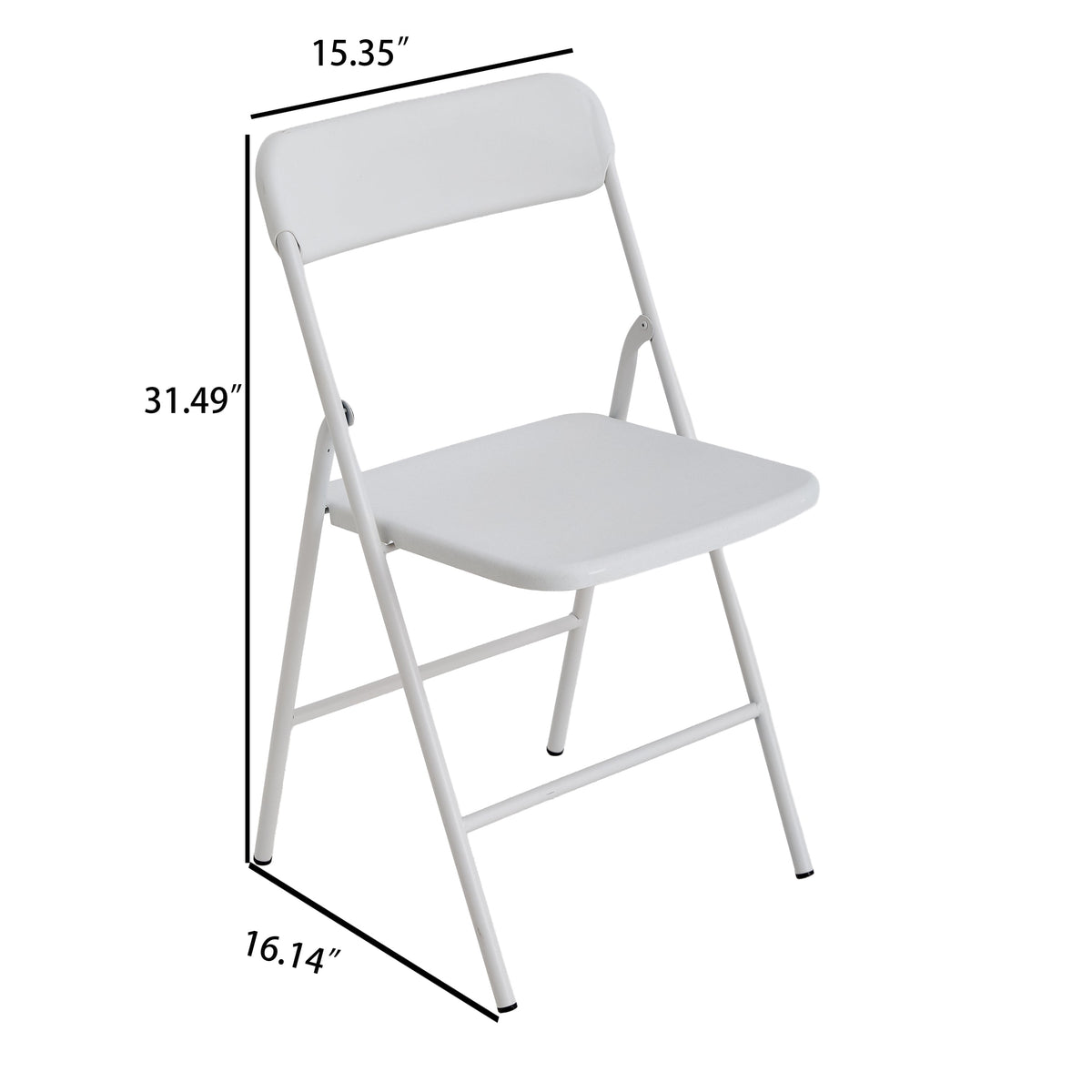 White PP Cushion Folding Stackable Chairs Pack For Outdoor