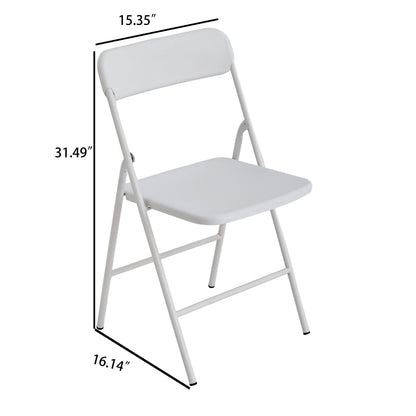 White PP Cushion Folding Stackable Chairs Pack For Outdoor