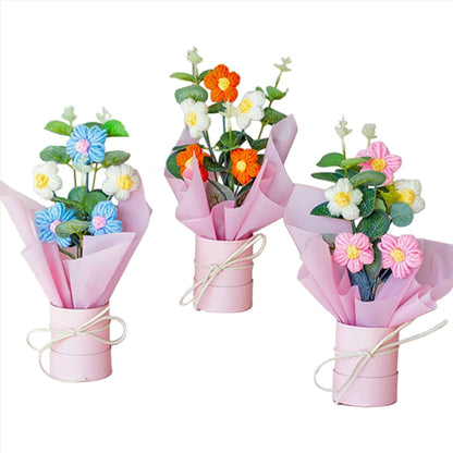 Crochet Daisy Flower Bouquet – Knit Floral Home Decor