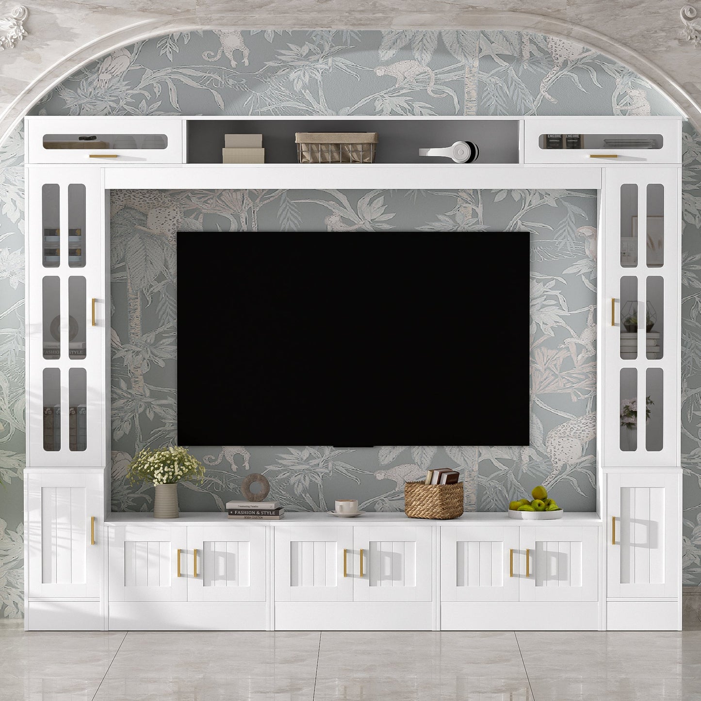 Vibe Haus 98.4" Wall Unit Entertainment Center