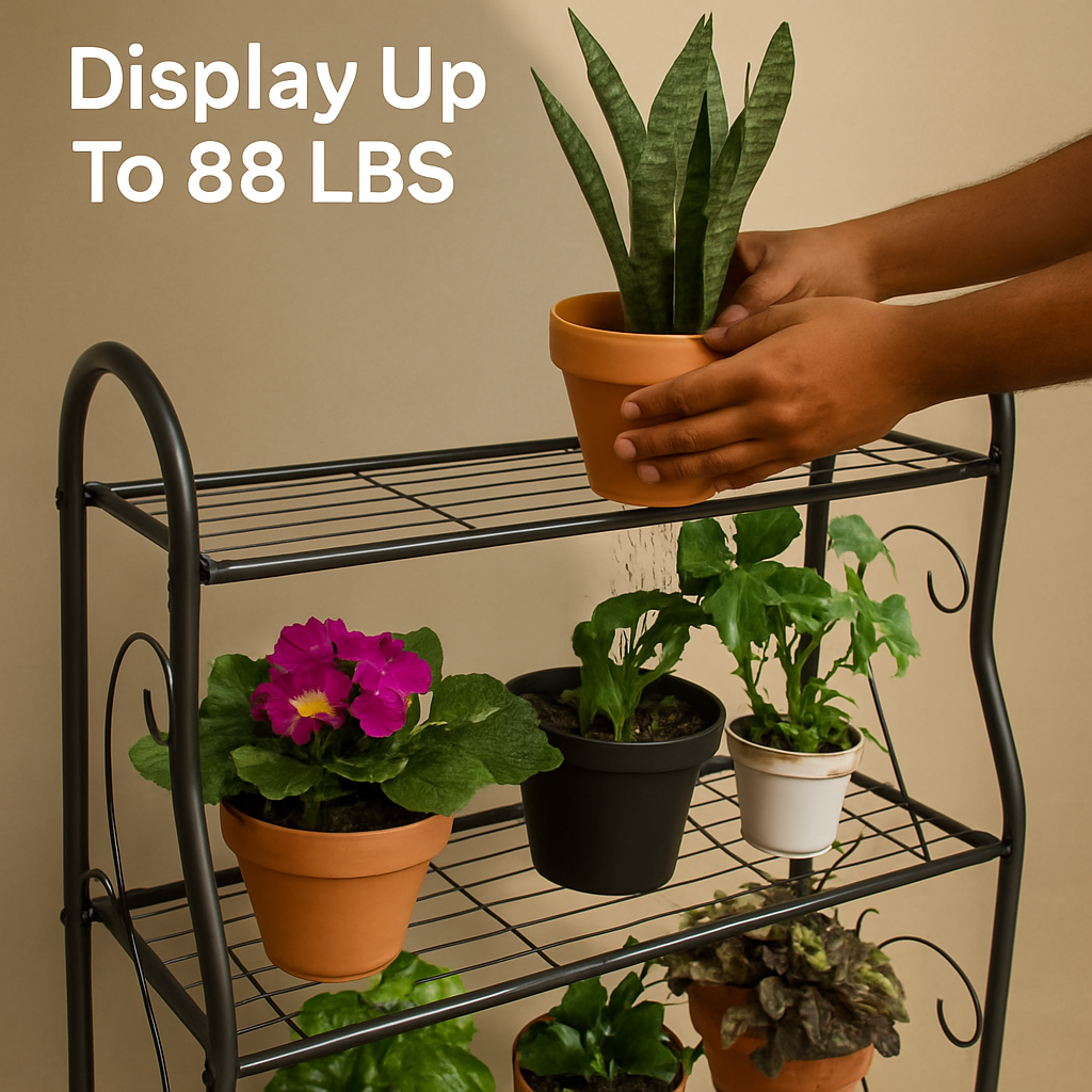 3 Tier Plant Stand Shelf for Indoor Outdoor Display
