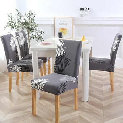 New Chair Covers Spandex Stretch Chair Covers Dining Slipcover Decorative Chair Cover floral For Kitchen Wedding Banquet Hotel Stretch Armless Chair Slipcover for Dining Room Seat Cushion, Spandex Kitchen Parson Chair Protector Cover, Removable & Washable