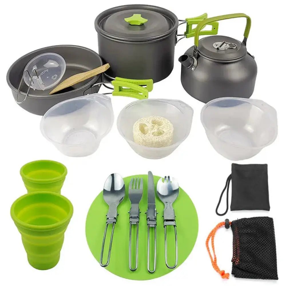 Lightweight Folding Non-stick Camping Cookware and Tableware Set