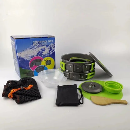 Lightweight Folding Non-stick Camping Cookware and Tableware Set