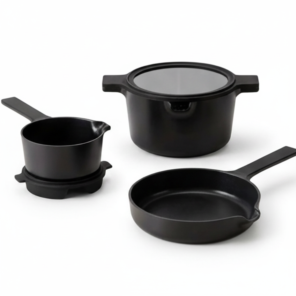 Ceramic Nonstick 5-Piece Stackable Cookware Set