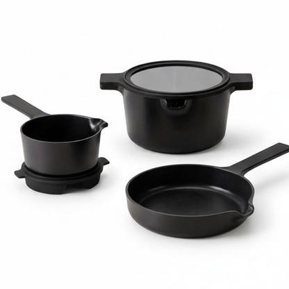 Ceramic Nonstick 5-Piece Stackable Cookware Set